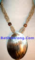 Beaded Necklace with Mother Pearl Shell Pendant