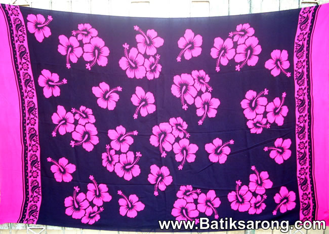 Hibiscus Print Sarongs Printed Sarongs Pareos Bali Indonesia Bali Pareo