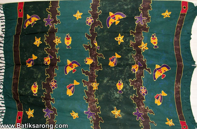 Handpainted Sarong from Bali Indonesia Sarong from Indonesia