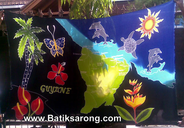 Bali batik sarongs map of guyane