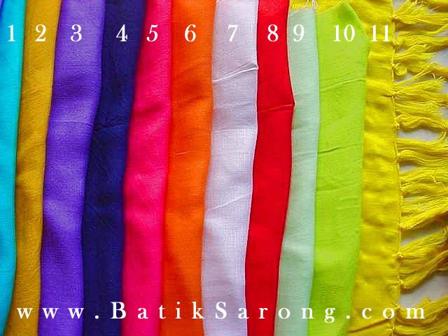 Cheap Pareo Bali Indonesia Plain Color Sarongs with Solid Color