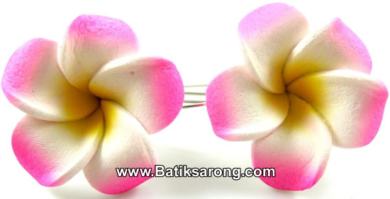 Eva foam hibiscus flower ear stud from Bali Indonesia