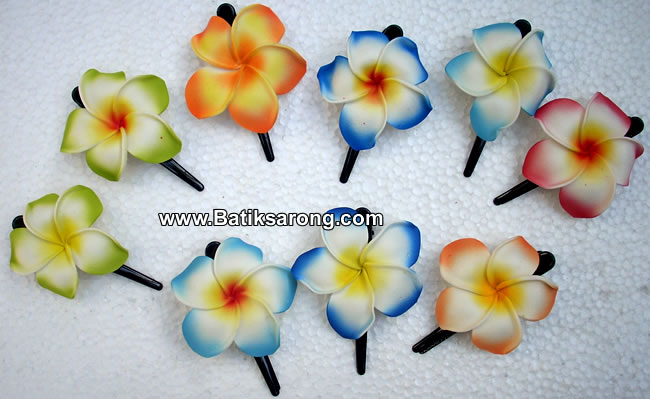 Hawaiian EVA Foam Flower Frangipani Plumeria Hair Clip