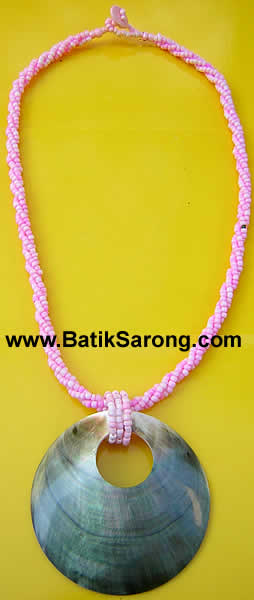 Beaded Necklace with MOP Shell