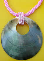 Beaded Necklace with MOP Shell