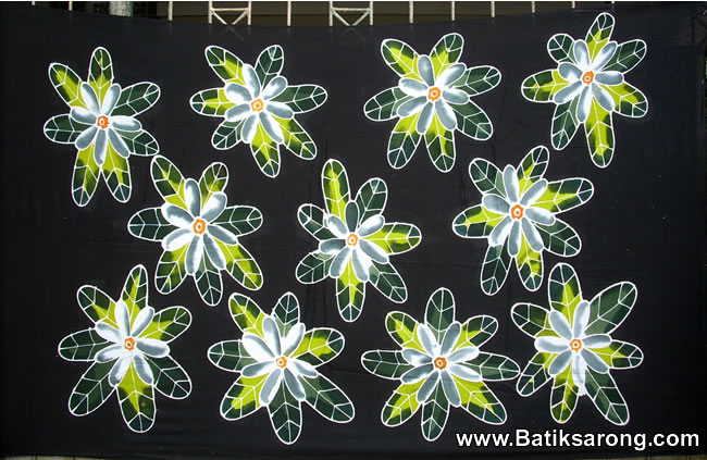 Sarongs Wholesale Bali Sarong from Bali with Flower Motifs Handpainted Sarongs