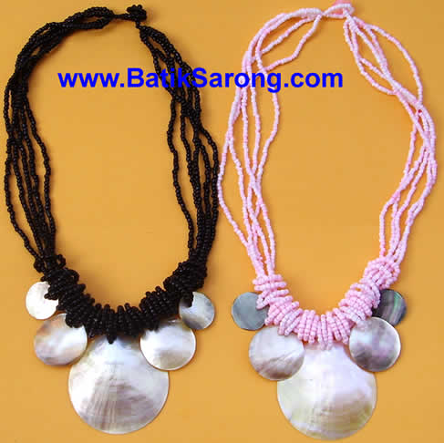 Beads & Mother of Pearl Shells Necklaces from Bali Indonesia