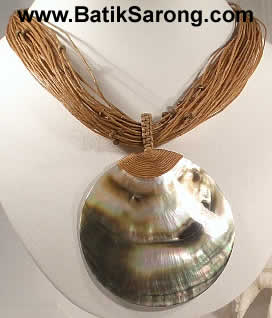 MOP Shell Necklace with string & beads