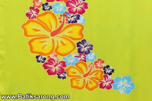 HP9-4 Handpainted Flowers Sarongs from Bali 