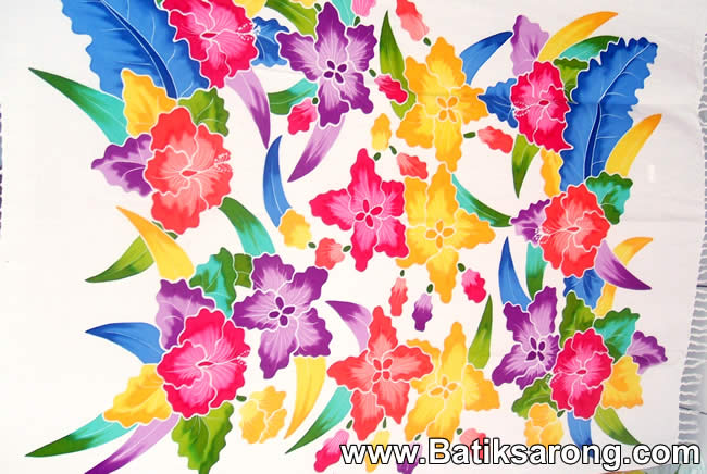 Handpainted Flower Sarongs Bali