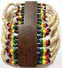 BP4-4 Coco Shell Bracelets Rasta Colors Bali Fashion Accessories Wholesale