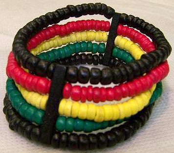 Tube massive beaded Bracelet  Black  Rasta  JEWELRY  Bracelet  rasta  wrist band Reggae Rasta Rootswear  Nuff Respekt shop