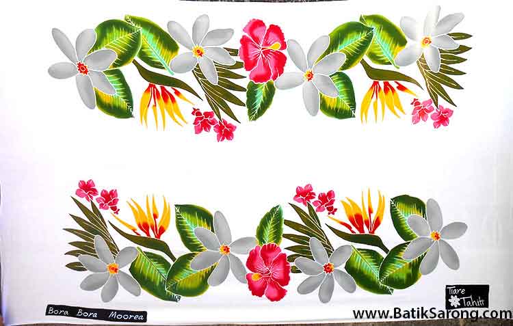 HP20-10 Handpainted Sarongs Bali Rayon Fabric. Balinese Sarongs