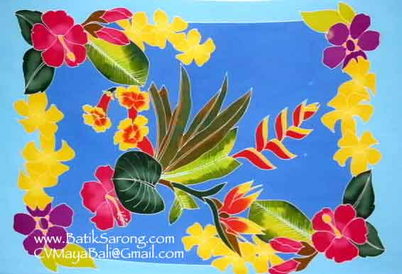 HP3-2 Flowers Pareo Sarongs Bali Indonesia