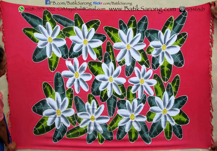 Bali Flowers Sarongs Pareo Handpainted