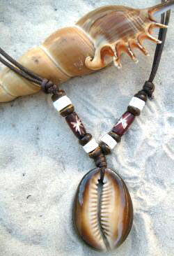 Sea Shell Necklace with Bone Beads from Bali Fashion Accessories