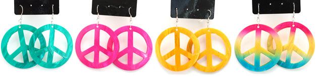 Sea Shell Earrings Peace Sign Bali Accessories