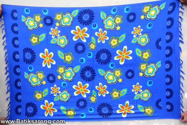 Batik Sarongs from Bali with Printed Flowers Motif by CV MAYA BALI