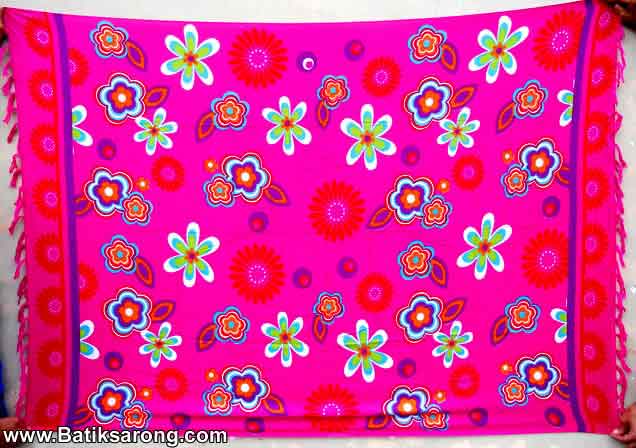 Batik Sarongs from Bali with Printed Flowers Motif by CV MAYA BALI