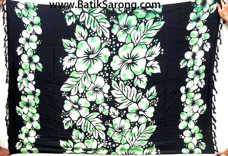 Print11-18 Flower Print Sarongs Bali Batik Factory