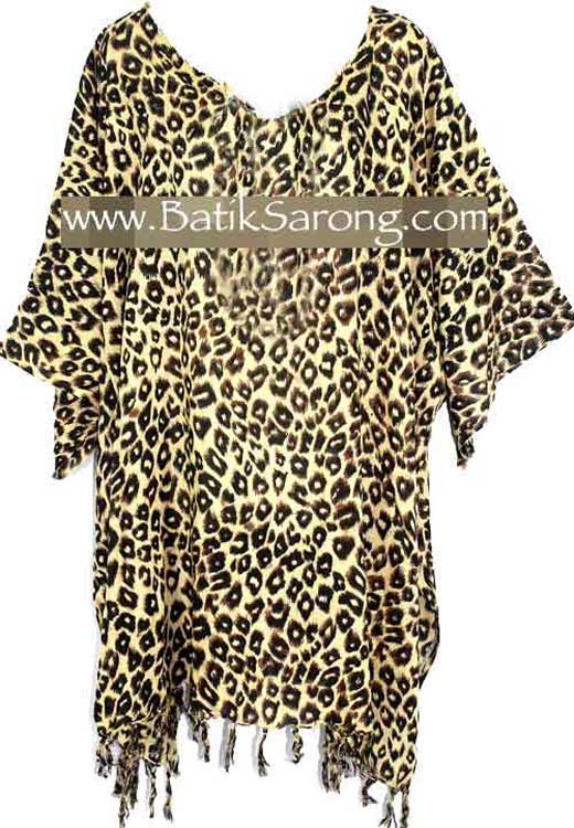 Animal Skin Leopard Skin Motif Poncho Tunic Bali