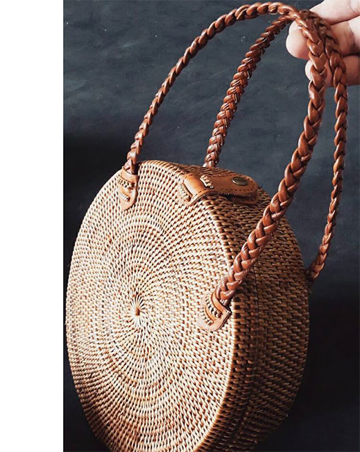 Round Ata Rattan Bag (Brown) - Bali Bag Straw Boho Beach Bag | Kona  Treehouse