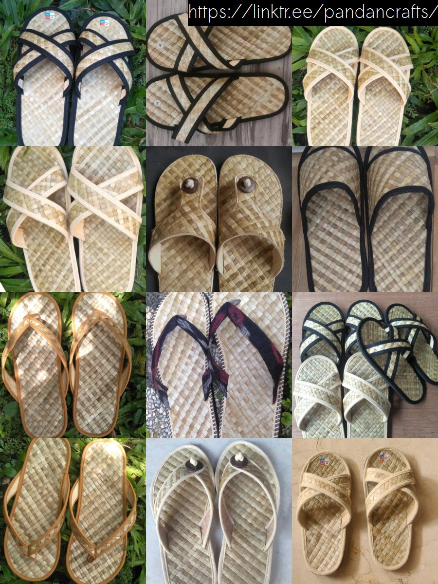 Sustainable Hotel Slippers from Bali Indonesia Handwoven Pandanus Leaf Sandals Slippers Footwear