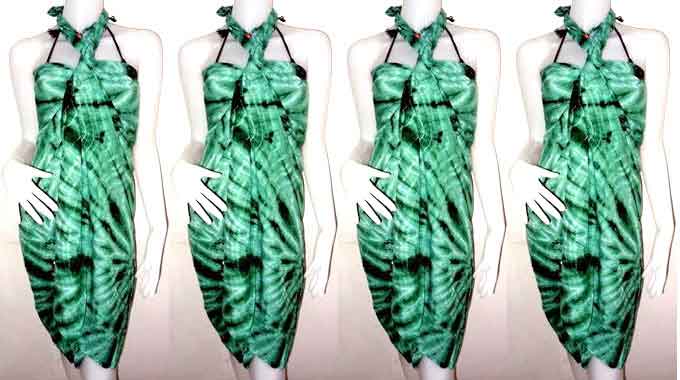TD 6 Green beach pareo made in Indonesia