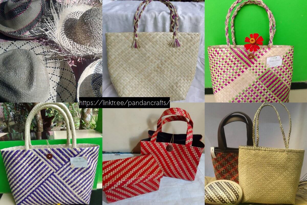 Woven Pandanus Leaf Crafts Java Bali Indonesia Bags Boxes Pandanus Leaf Handwoven