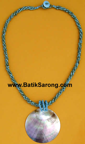 Bali beads necklaces with mother of pearl shell