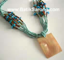 GLASS BEADS NECKLACES from BALI INDONESIA SEA SHELLS JEWELRY