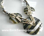 GLASS BEADS NECKLACES from BALI INDONESIA SEA SHELLS JEWELRY