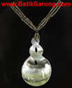 Carved Mother Pearl Shell with Beads Necklace