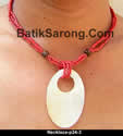 Beads Necklace with Mother of Pearl Shell Pendant