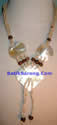 Mother of Pearl Shell and Beads Necklace with Coconut Wood Beads