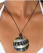 Carved Pearl Shell Necklace Accessory from Bali