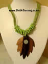 Beads Necklace with Wood Pendant