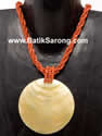 Beads Necklace with Mother of Pearl Shell Pendant From Bali Indonesia