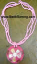Glass Beads Necklace with Mother Pearl Shell & Resin Pendant Beaded Fashion Accessory Made in Indonesia