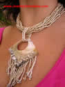 Mother Pearl Shell Necklace with Stones