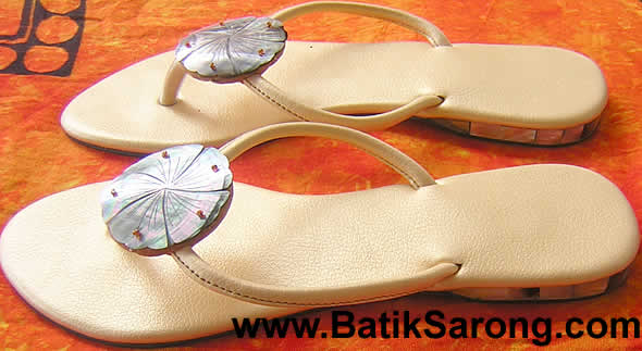 Mother of pearl sandals made in Indonesia Cheap footwear from Indonesia