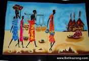 Sarongs with handpainted with African Style