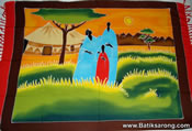 Sarongs with handpainted with African Style