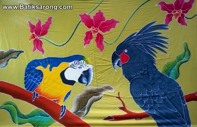 Handpainted Sarong Parrot Bali