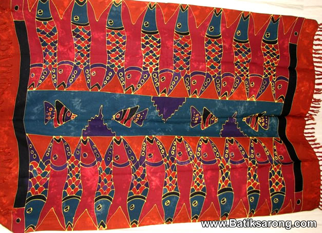 HP14-1 Handpainted Sarong Beach Pareo Bali